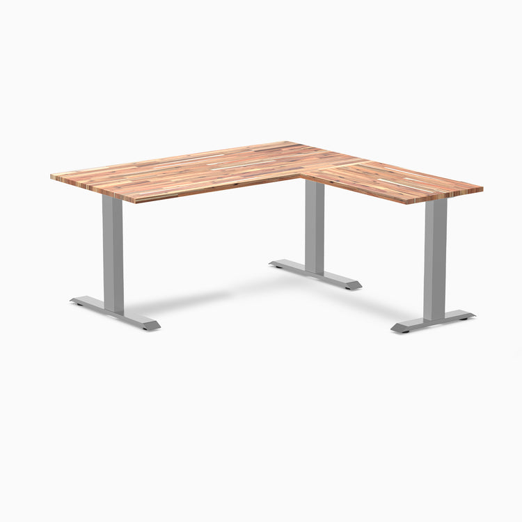 L-shape fixed softwood acacia 1500mm in gray legs